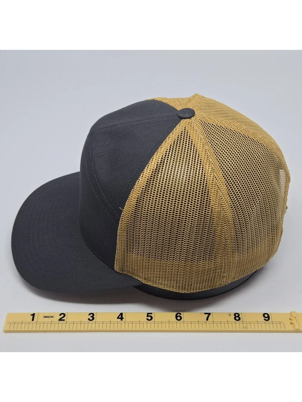 Richardson 168 Trucker Hat Cap Gray Mustard Mesh Adjustable Snapback Blank